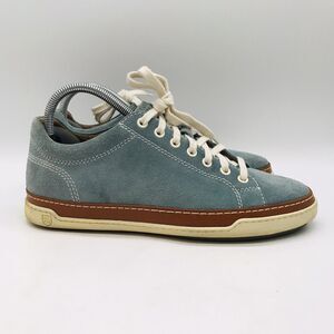 Allen Edmonds Porter Sneakers Men's 7D Blue Suede Lace Up Low Top Designer Shoes